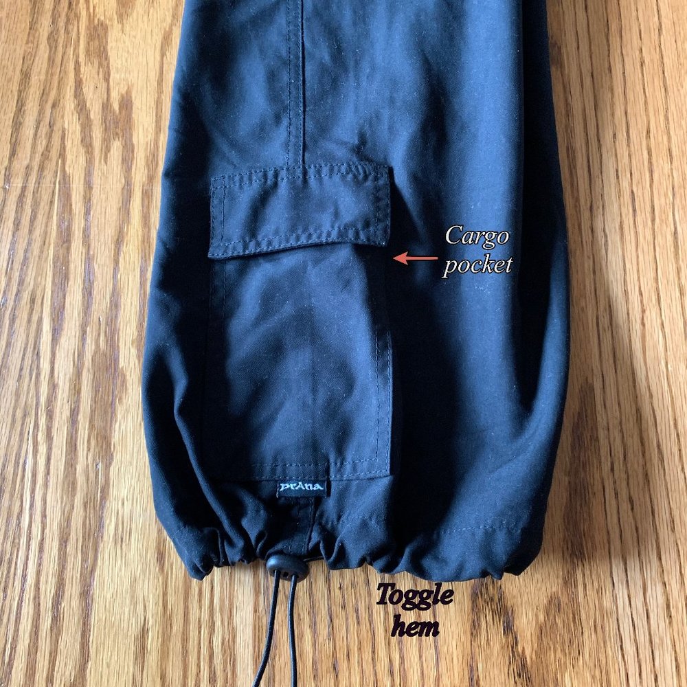 "Prana" black biking capris, EUC, Large - Picture 14 of 16